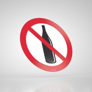 Naklejka Podłogowa BHP: Zakaz Używania Szkła