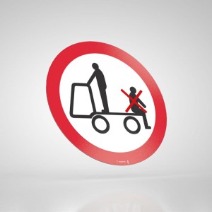 Naklejka Podłogowa BHP: Zakaz Przewozu Osób na Urządzeniach Transportowych 2