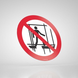 Naklejka Podłogowa BHP: Zakaz Używania Niekompletnego Rusztowania