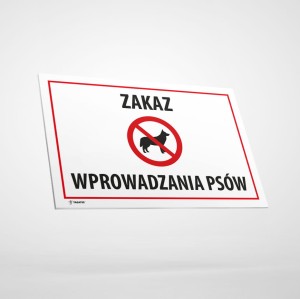 Tabliczka Informacyjna: Zakaz Wprowadzania Psów